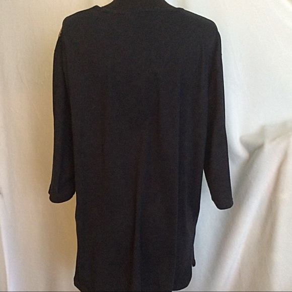 Denim 24/7 Black & Gold Embellished Tunic NWOT - Picture 4 of 8